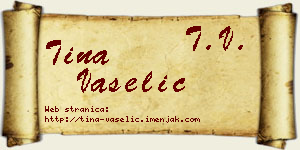 Tina Vaselić vizit kartica